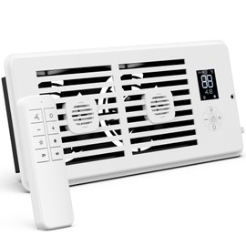 welnek Register Booster Fan for 4” x 10” Air Registers, Quiet Operation, Helps Improve Heating & Cooling Airflow, 10-Speed Smart Vent Booster Fan with Remote for Bedrooms, Living Rooms & Older Homes