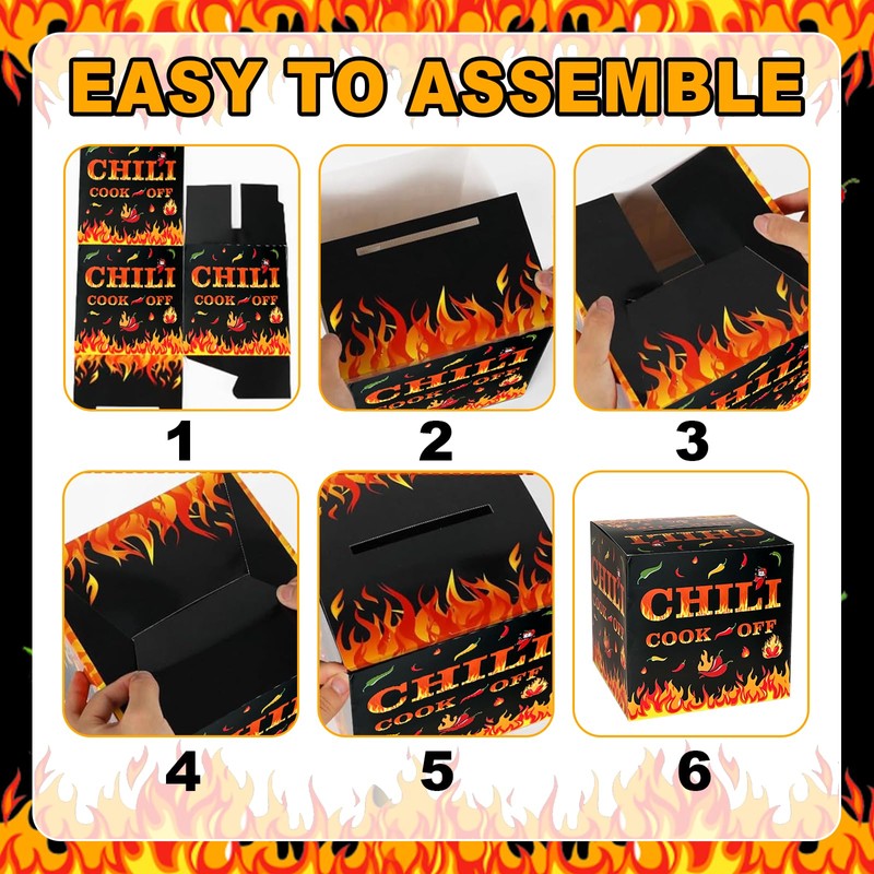 74 Pcs Chili Cook Off Decorations Black Hot Chili Decor