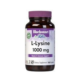 BlueBonnet L-Lysine 1000mg Essential Amino Acids Supplement - Immune & Collagen Support Supplements for Women & Men - Non-GMO, Vegan & Gluten-Free - 1000 mg L Lysine Per Serving - 100 Caplets