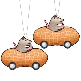 Archie McPhee Possum in a Peanut Air Freshener by Accoutrements Car Hanging Accessory - Pack of 2, Beige