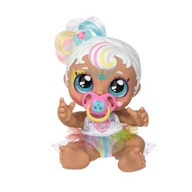 Kindi Kids Baby Sister Doll Mni Mello as Unicorn, 1 Doll with Toy Dummy and Magic Sponge for Magic Face Painting. Large, Glittery Eyes, Flexible Arms and Legs, 50275