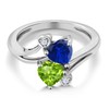 Gem Stone King 925 Sterling Silver Blue Created Sapphire Green