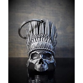 Bravo Bells Indian Skull Bell - Biker Bell Accessory or Key Chain for Good Luck on the Road
