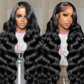 UYGLJK 36 Inch 13x6 Lace Front Wigs Human Hair 220 Density Body Wave Lace Front Wigs Human Hair Pre Plucked Glueless Wigs Human Hair 13x6 HD Lace Frontal Wigs for Women