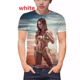 a733 Unisex 3D Printed Beach T-Shirt Bikini Cover-up - Creative Model Design Short 130/JY1429 10ea