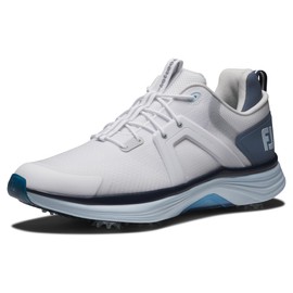 FootJoy Men's Hyperflex Golf Shoe, White/Slate/Blue, 9