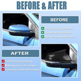 XITER Rear View Side Mirror Cover Side Mirror Cap for Ford Edge 2015-2024,Carbon Fiber