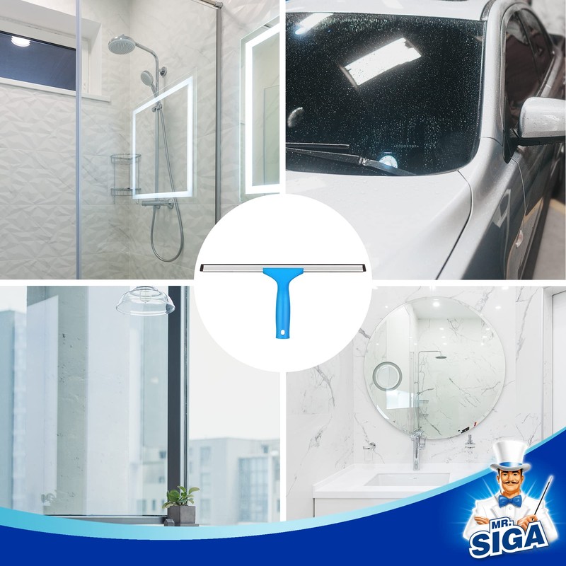 MR.SIGA Professional Window Cleaning Combo - Squeegee & Microfiber Window