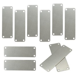 304 Stainless Steel Engraving Blank Rectangle Stamping Blanks with 4 Holes, 1" x 3", Pack of 25