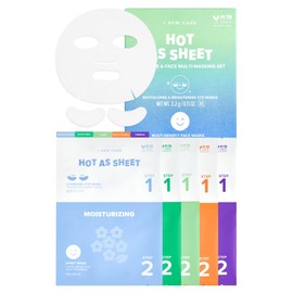 I DEW CARE Sheet Mask Pack - Hot as Sheet 5-Day Eye&Face Multi-masking Set | Moisturizing, Brightening, Soothing, Pore Tightening, Firming