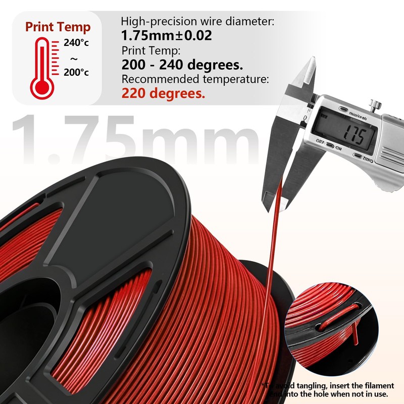 250g PLA Filament 1.75mm, 3D Printer Filament Bundle for Beginners,