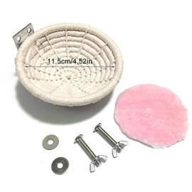 Qanye Bird Nest, Cotton Rope, Bird Nest for Cages, Breeding Nest for Birds, with Flannel Cloth and 2 Mounting Screws, for Hatching and Nesting Small and Medium Parrots