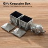 Baby Teeth Organizer Elephant Carriage Keepsake Box Metal Collection Container