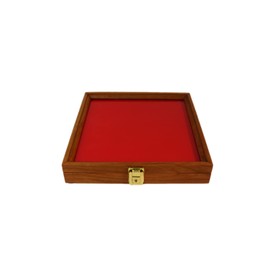 Wood Display Case for Collectibles, Knives, Arrowheads, Pins, Medals and More (12 x 12 x 2, Cherry)