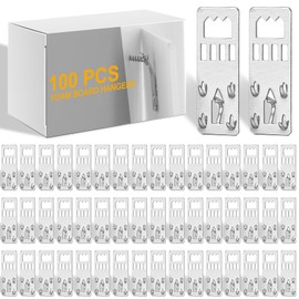 MorningRo 100 Pcs Foam Board Hangers Picture Frame Clips Nailess Poster Hangers for Walls Foam Board Supports 1 Pound Wall Hanging