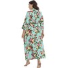 iFigure Women's Plus Size Long Robe Floral Bathrobes Dressing Gown