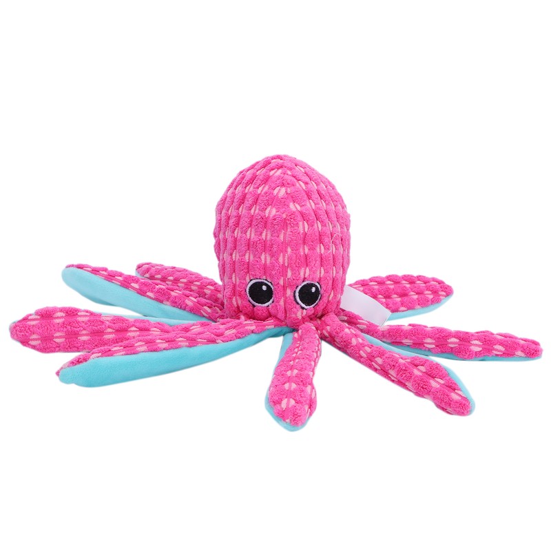 Pet Corduroy Octopus Vocal Toy Puppy Biting Training Toy for
