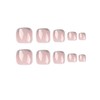Square Press on Toenails Pink Fake Toenails with Glitter Design