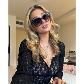 DIFF Heidi Lightweight Cat Eye Sunglasses for Women, Matte Black + Sharp Grey Gradient