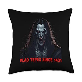 Vlad Tepes since 1431 Dracula Vampire Transylvania Vampire Throw Pillow, 18x18, Multicolor