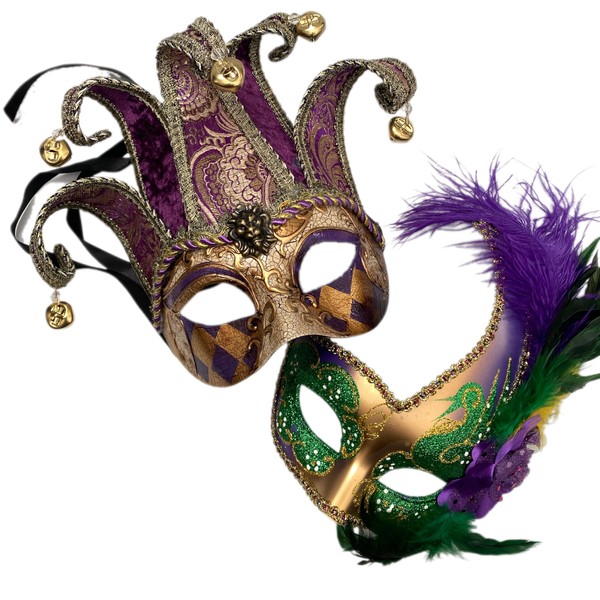 MASQ Couples Masquerade Jolly Jester Mask Cosplay Mardi Gras Prom