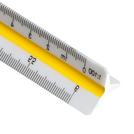 Scale Ruler 30cm Scale Ruler Architect Plastic Scale Rule Grooves Design Cutting Ruler Triangular Professional Scale Rulers for Architects & Engineers : 1:100