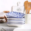 Selamica Porcelain 8-inch Square Dinner Plates, Salad Pasta Bowls, Set