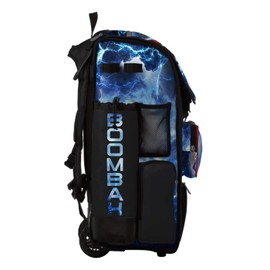 Boombah Superpack Hybrid Rolling Bat Bag - The Natural Black/Red/White - Wheeled & Backpack Version