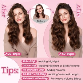 SEGO Pro 20PCS Tape Echthaar Extensions Rotbraun Extensions Tape Echthaar Invisible Haarverlängerung Echthaar, 35 cm #Silver