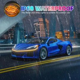 HAWKGLOW Car Hood LED Light Strip 12V Multi-Color Dynamic Decorative Atmosphere HAWKGLOW