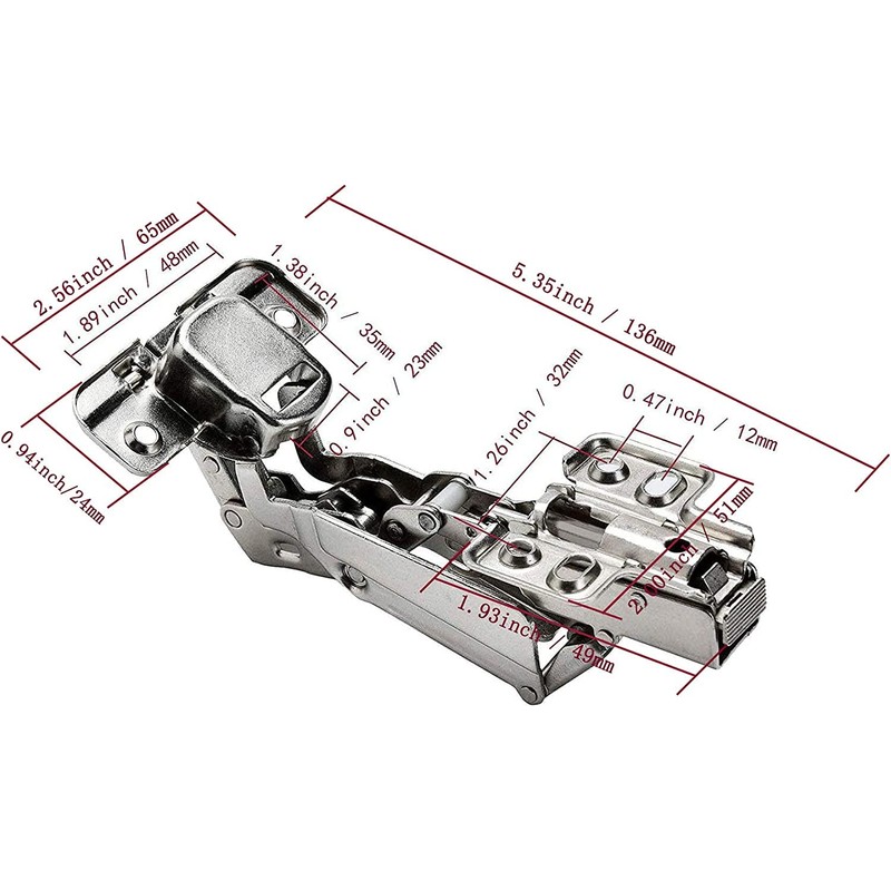 LUCKYBEE 175 Degree Hinge 2 Pack Concealed Hinge Metal Core