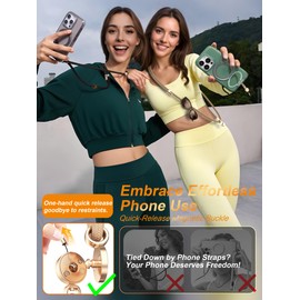 Xyndrix Phone Lanyard Crossbody【Upgraded Quick-Release Magnetic Buckle】 3 Tabs,360 ° rotatable,Adjustable Phone Strap,Neck lanyard Anti fall,Travel Essentials