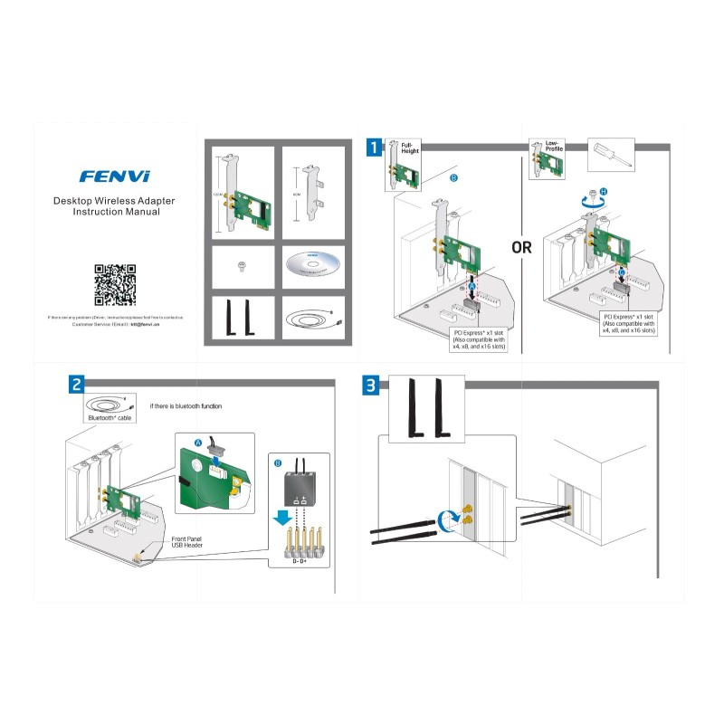fenvi WiFi 5 PCI-E Wireless Adapter AC1200 Network Card Dual
