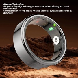 Smart Ring for Android and iOS, Waterproof Portable Fitness Rings for Men and Women, Sleep Tracker, All-Day Surveillance, Camera Remote Control (Cloudy)