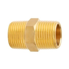 FloFlex 2 Pack Straight Brass Metric Hex Nipple, 1/8" Male x 1/8" Male BSPT, (2 Pack)