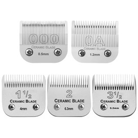5 Pcs Professional Detachable Replacement Ceramic Blades set,compatible with Andis AGC,BDC,BGC,MBG Series,oster Classic 76/Star-Teq/Power-Teq Clippers