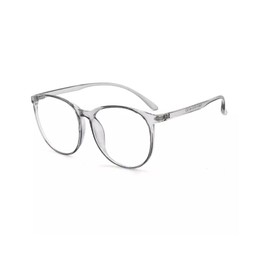 Unisex Oversized Round Fashion Clear Lense Glasses Black/Clear/Tea/Pink/Grey Frames (Grey)