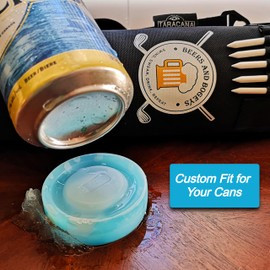 ArcticChill Golf Cooler Ice Packs – Custom Fit Can Coolers for Golf Bag Beer Sleeves – Reusable Round Freezer Packs for Keeping Drinks Cold on The Course (Set of 6, Arctic Blue)