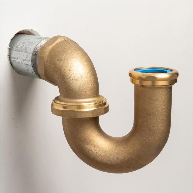 ZM 2" x 1-1/2" Cast Brass Sink Drain P-Trap (LA