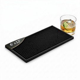 Home Bar Mat, No Strong Plastic Odor, Non-Slip Spill Mat, 6 x 12 Inch