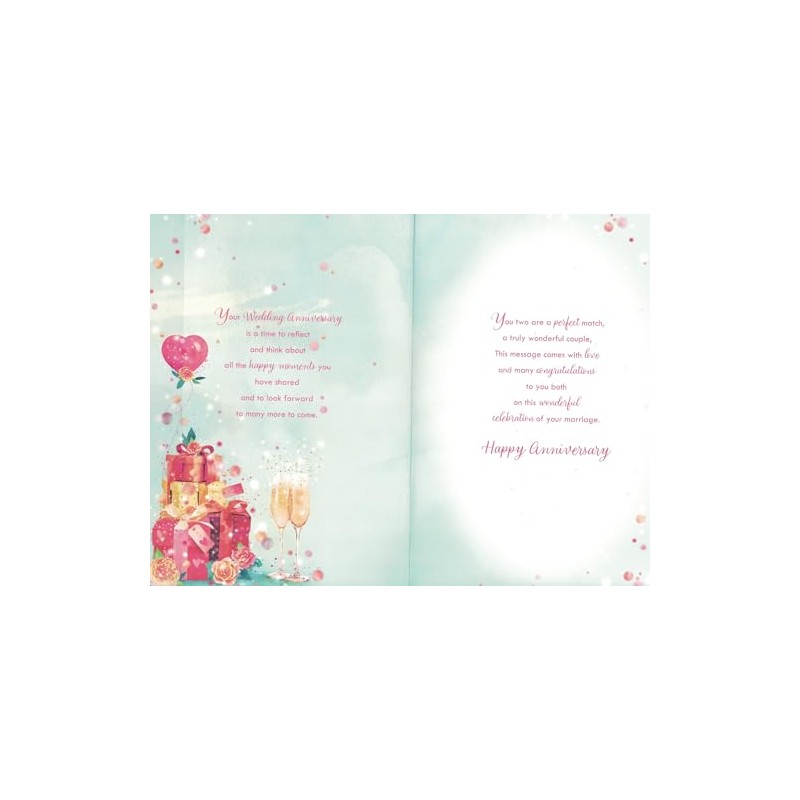 Mum & Dad anniversary card. Modern design. 9 x 6