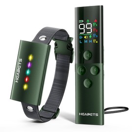 Dog Training Collar with Remote Control, 1600FT Electric Collars for Dogs 8-120 LBs, IP67 Waterproof Collar with Safe Static, Beep, Vibration, Rechargeable E-Collar for Small Medium Large Dogs, Green