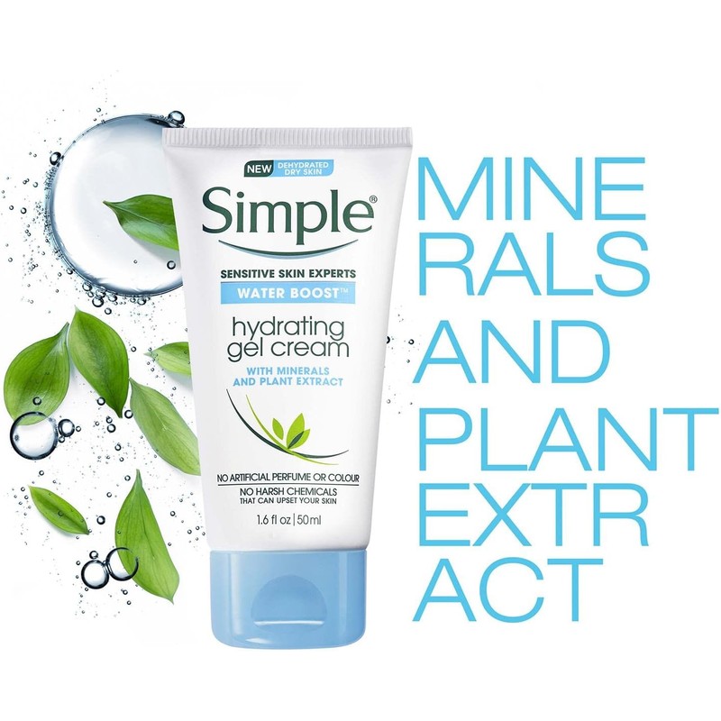 Simple Water Boost Hydrating Gel Cream, Face Moisturizer, 1.7 oz