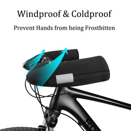 ROCKBROS Bike Handlebar Gloves Winter Windproof Cycling Hand Covers Handlebar Muffs Mitts MTB Road Bike Hand Warmers