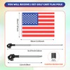 2 Set Golf Cart Safety Flag Pole Reflective Orange, American