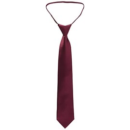 Konaka Men's Washable One-Touch Necktie, Zipper Type, For Business or Formal Use, Laundry Net Included, red (solid)