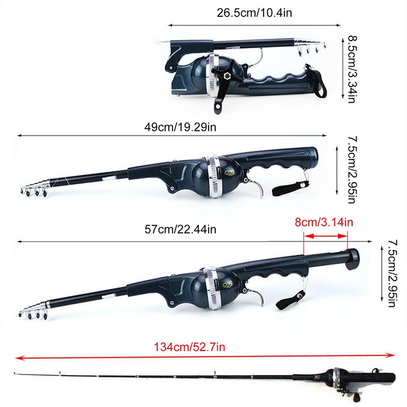 Fishing Rod and Reel Combos | Foldable Fiberglass Reels Baitcasting