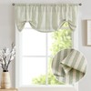 jinchan Tie Up Linen Textured Striped Bow Tie Curtain for
