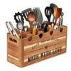Kitchen Utensil Holder, Large Acacia Wood Organizer for Countertop |
