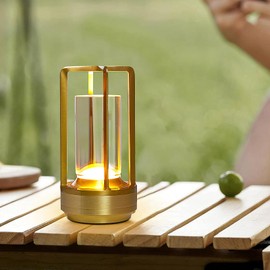 butastur Small Table Lamp, Rechargeable Cordless Battery Operated LED Lamp, 3-Color Temperatures Dimmable Nightstand Lamp for Living Room, Bedroom, Outdoor Battery Powered Wireless Touch Lamp (Gold)